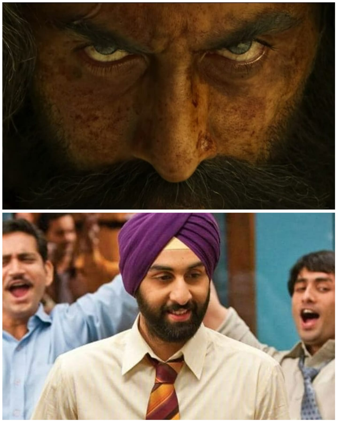 Ranbir Kapoor in stills from Shamshera and Rocket Singh: Salesman of the Year.