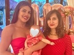 Priyanka Chopra with her daughter Malti Marie Chopra Jonas and friend Tamanna Dutt. Priyanka Chopra with her daughter Malti Marie Chopra Jonas and friend Tamanna Dutt.