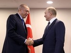 Turkish President Recep Tayyip Erdogan (L) shaking hand with Russian President Vladimir Putin during a meeting as part of the Astana Trilateral Summit at the Tehran International Conference Hall in Tehran.(AFP) Turkish President Recep Tayyip Erdogan (L) shaking hand with Russian President Vladimir Putin during a meeting as part of the Astana Trilateral Summit at the Tehran International Conference Hall in Tehran.(AFP)