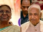 Presidential candidates Droupadi Murmu and Yashwant Sinha in file pic.