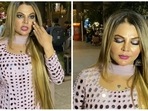 Rakhi Sawant at the Mumbai airport on Wednesday. (Varinder Chawla) Rakhi Sawant at the Mumbai airport on Wednesday. (Varinder Chawla)