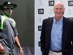 Chaminda Vaas and Dennis Lillee. (Getty Images) Chaminda Vaas and Dennis Lillee. (Getty Images)