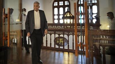 Sri Lankan President Ranil Wickremesinghe. (AP Photo) Sri Lankan President Ranil Wickremesinghe. (AP Photo)
