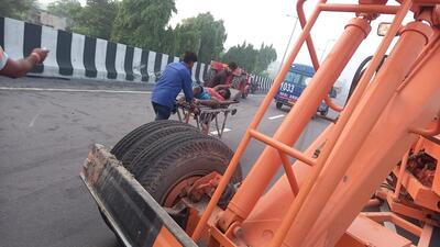Four persons were killed and five were injured after their vehicle rammed into a tractor-trailer in Sonepat on Wednesday. (HT Photo)