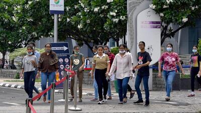 New Delhi, July 15 (ANI): Candidates leave after appearing for the Common University Entrance Test (CUET) Undergraduate examination, at Delhi University Sports Complex, in New Delhi on Friday. (ANI Photo) (Ishant Kumar)