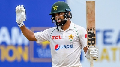 Abdullah Shafique celebrates after scoring 150 runs during the Day 5 of the 1st Test between Sri Lanka and Pakistan (AFP) Abdullah Shafique celebrates after scoring 150 runs during the Day 5 of the 1st Test between Sri Lanka and Pakistan (AFP)