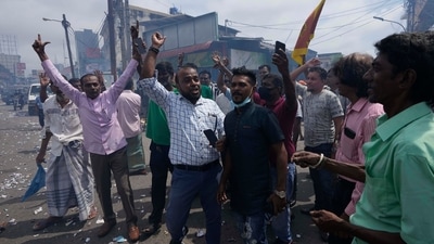 Music, dancing and joyous revelry broke out on the streets of Colombo. (AP) Music, dancing and joyous revelry broke out on the streets of Colombo. (AP)