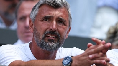 Novak Djokovic's coach, Goran Ivanisevic attends the men's singles Wimbledon 2022 final tennis match. (AFP) Novak Djokovic's coach, Goran Ivanisevic attends the men's singles Wimbledon 2022 final tennis match. (AFP)