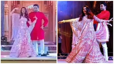Aishwarya Rai and Abhishek Bachchan in Udaipur, 2018.&nbsp;