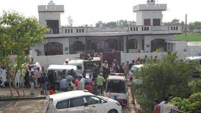 Police vehicles parked outside the farmhouse where gangsters Manpreet Singh, alias Mannu, and Jagroop Singh, alias Roopa, key accused in the Moose Wala killing, were hiding and were killed in the exchange of fire at Hoshiar Nagar village near the Attari border in Amritsar district on Wednesday afternoon. (Sameer Sehgal/HT) Police vehicles parked outside the farmhouse where gangsters Manpreet Singh, alias Mannu, and Jagroop Singh, alias Roopa, key accused in the Moose Wala killing, were hiding and were killed in the exchange of fire at Hoshiar Nagar village near the Attari border in Amritsar district on Wednesday afternoon. (Sameer Sehgal/HT)