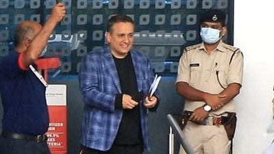 Joe Russo spotted at Kalina airport in Mumbai on Wednesday. (Varinder Chawla)