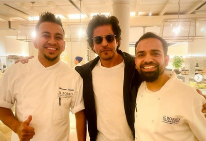Shah Rukh Khan with fans in London amid Dunki shoot.