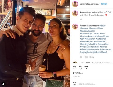 Fan accounts have shared a picture of Kareena Kapoor and Saif Ali Khan from London. Fan accounts have shared a picture of Kareena Kapoor and Saif Ali Khan from London.