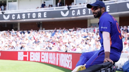 India's Jasprit Bumrah seats on the fence during the second ODI against England(Action Images via Reuters)