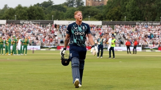 Ben Stokes walks back after playing his final ODI innings(Action Images via Reuters)