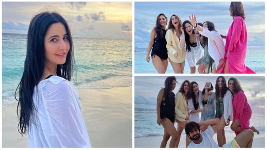 Katrina Kaif earlier took the internet by storm with pictures from her birthday celebrations in Maldives with her girl gang and brother-in-law Sunny Kaushal.  Fans wished the birthday girl all the best on her special day and asked where her husband Vicky Kaushal was as he was nowhere to be seen in the stills.(Instagram/@katrinakaif)