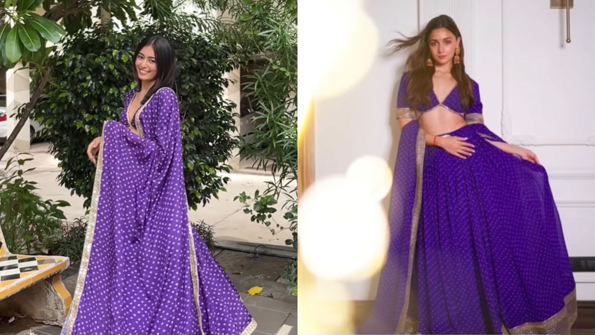 Woman recreates Alia Bhatt's iconic violet Sabyasachi lehenga from