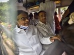 Delhi Police personnel detain Congress leaders P Chidambaram, Ajay Maken and others during a protest against ED’s summon to party chief Sonia Gandhi in the National Herald case New Delhi.(HT photo) Delhi Police personnel detain Congress leaders P Chidambaram, Ajay Maken and others during a protest against ED’s summon to party chief Sonia Gandhi in the National Herald case New Delhi.(HT photo)