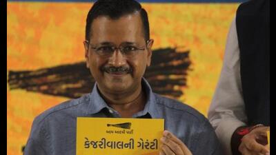 Aam Aadmi Party national convenor and Delhi chief minister Arvind Kejriwal in Surat on Thursday. (Twitter Photo) Aam Aadmi Party national convenor and Delhi chief minister Arvind Kejriwal in Surat on Thursday. (Twitter Photo)