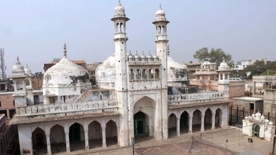 A view of the Gyanvapi Mosque, in Varanasi on Monday. (ANI) A view of the Gyanvapi Mosque, in Varanasi on Monday. (ANI)