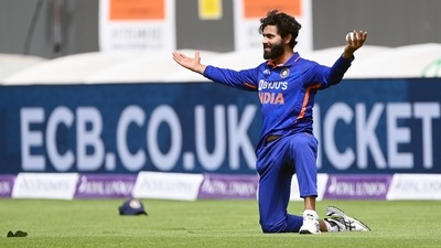 India's Ravindra Jadeja celebrates (BCCI Twitter) India's Ravindra Jadeja celebrates (BCCI Twitter)