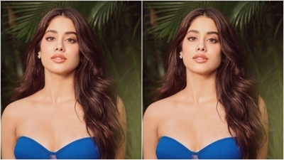Amidst greenery, Janhvi posed for pictures and looked as stunning as ever. “I’ll be your bluebird,” she captioned her pictures. (Instagram/@janhvikapoor)