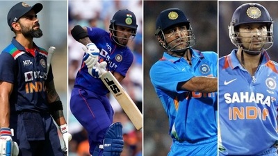 Virat Kohli, Shikhar Dhawan, MS Dhoni and Yuvraj Singh Virat Kohli, Shikhar Dhawan, MS Dhoni and Yuvraj Singh