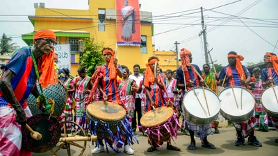 BJP units across the country are likely to celebrate following her win. With Murmu set to be the first President from the Schedules Tribes, they will also be focussing on tribal villages to celebrate her election in the coming days. (PTI) BJP units across the country are likely to celebrate following her win. With Murmu set to be the first President from the Schedules Tribes, they will also be focussing on tribal villages to celebrate her election in the coming days. (PTI)