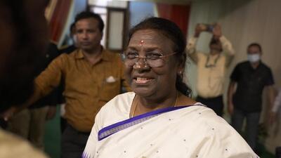 In the round where votes from legislative assemblies were counted Murmu’s lead over Sinha was 64,226 votes. (AP Photo) In the round where votes from legislative assemblies were counted Murmu’s lead over Sinha was 64,226 votes. (AP Photo)
