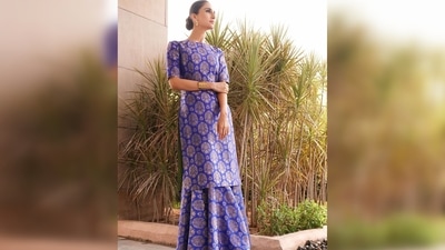 Vaani Kapoor kept her look simple yet very elegant by accessorising her desi look with a pair of gold half hoop earrings. (Instagram/@_vaanikapoor_)