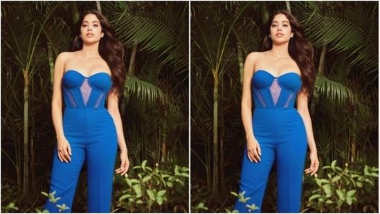 Janhvi Kapoor gives electric blue an overhaul in her mesh-corset
