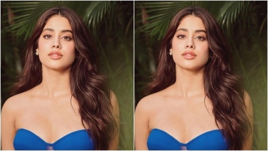Amidst greenery, Janhvi posed for pictures and looked as stunning as ever. “I’ll be your bluebird,” she captioned her pictures.(Instagram/@janhvikapoor)