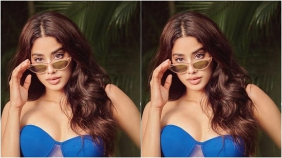In diamond ear studs and tinted shades that gave us all the vintage vibes, Janhvi aptly accessorised her look for the day.(Instagram/@janhvikapoor)