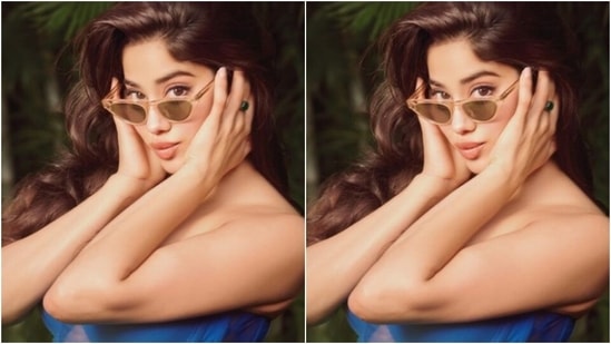 Styled by fashion stylist Tanya Ghavri, Janhvi wore her tresses open in soft wavy curls with a middle part.(Instagram/@janhvikapoor)