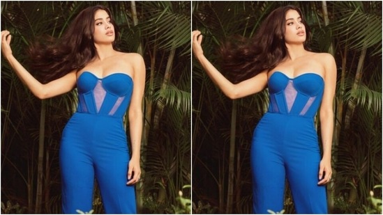 Janhvi Kapoor gives electric blue an overhaul in her mesh-corset jumpsuit, Vogue India