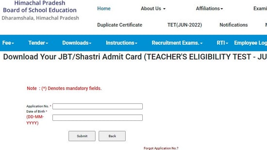 HP TET admit cards 2022: Candidates can check and download their admit cards from the official website hpbose.org.( hpbose.org)