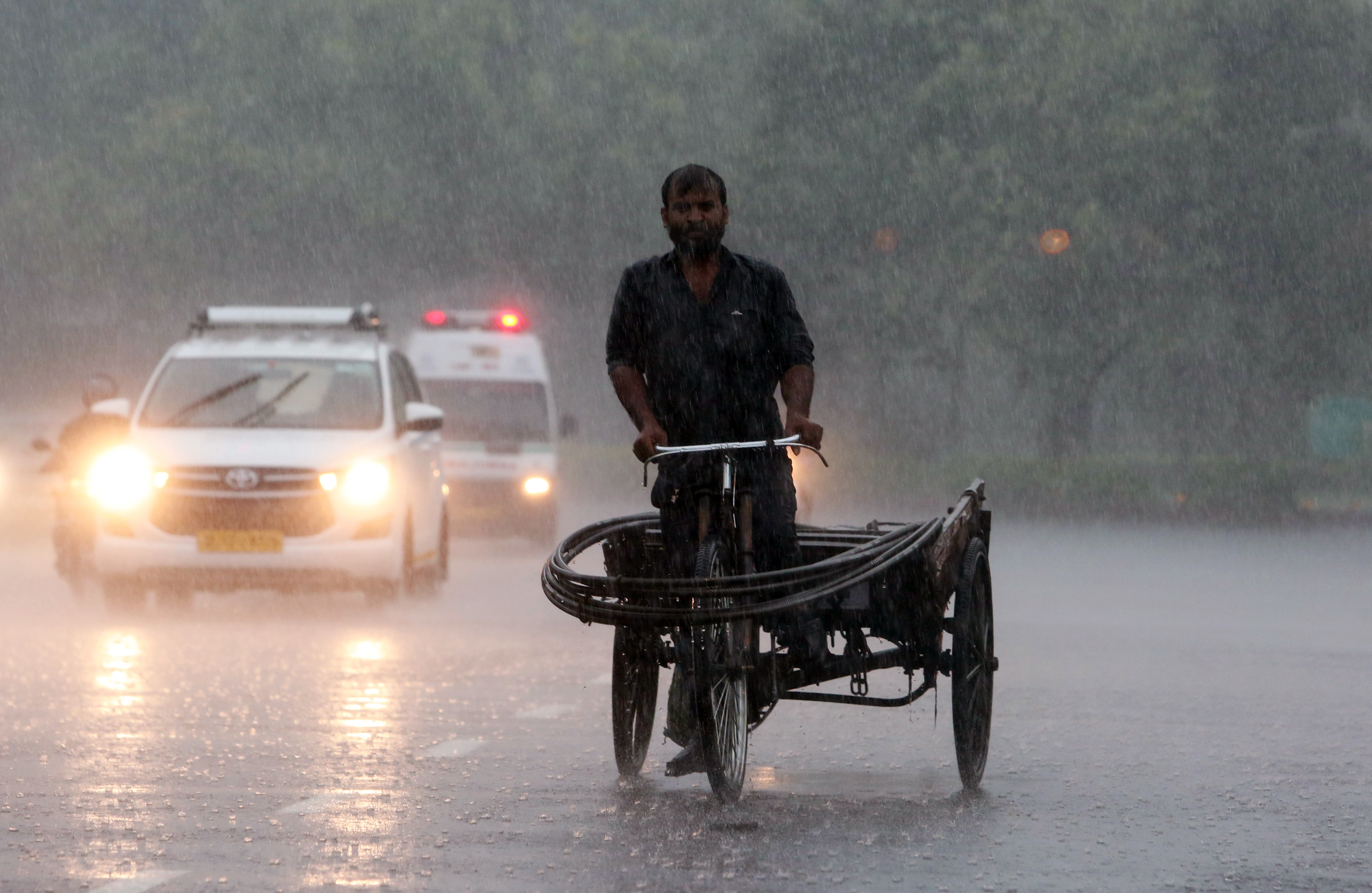 The IMD has predicted light to moderate rain across the capital on Friday and Saturday and light rain on Sunday. (ANI Photo) The IMD has predicted light to moderate rain across the capital on Friday and Saturday and light rain on Sunday. (ANI Photo)