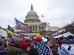 Insurrections loyal to President Donald Trump rally at the US Capitol in Washington on January 6, 2021. (AP)