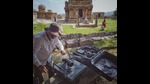 Kailasa Rao, professor of architectural conservation at the School of Planning and Architecture, Vijayawada, and member of National Monuments Authority (NMA) uses a drone to map the 9th century Vijayalaya Choleeswaram temple in Tamil Nadu. Kailasa Rao, professor of architectural conservation at the School of Planning and Architecture, Vijayawada, and member of National Monuments Authority (NMA) uses a drone to map the 9th century Vijayalaya Choleeswaram temple in Tamil Nadu.