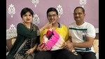 Class 10 Ludhiana district topper Pratham Jain celebrating with his family in Ludhiana on Friday. (Gurpreet Singh/HT) Class 10 Ludhiana district topper Pratham Jain celebrating with his family in Ludhiana on Friday. (Gurpreet Singh/HT)