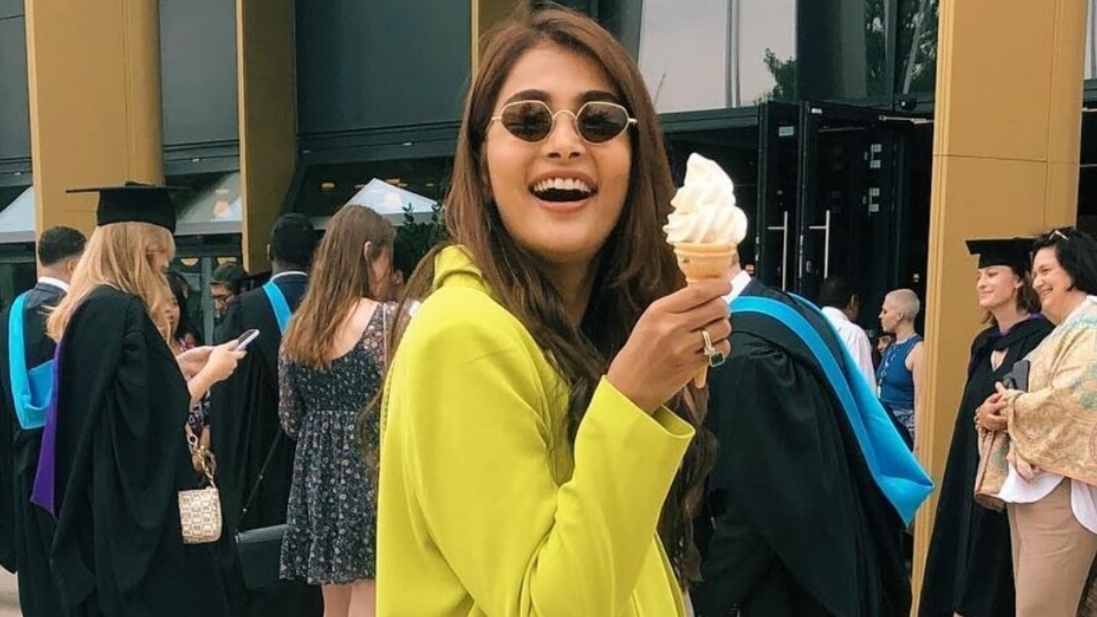 Pooja Hegde's family holiday is all about eating 'Softies' and serving travel fashion goals in cool blazer dress