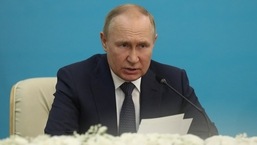Russian President Vladimir Putin attends a news conference following the Astana Process summit in Tehran, Iran.