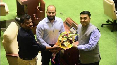 A legislator for the second time, Joshua de Souza succeeded his father Francisco de Souza a former deputy chief minister who passed away while in office in 2019. (TWITTER/@Joshua_De_Souza.)