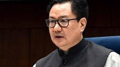 Union minister for law and justice Kiren Rijiju targeted Congress on Friday. (File photo) (ANI) Union minister for law and justice Kiren Rijiju targeted Congress on Friday. (File photo) (ANI)