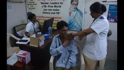 A beneficiary gets his booster dose against Covid in Thane on Friday. (PRAFUL GANGURDE/HT PHOTO) A beneficiary gets his booster dose against Covid in Thane on Friday. (PRAFUL GANGURDE/HT PHOTO)