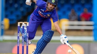 India's captain Shikhar Dhawan scores runs against West Indies during first ODI cricket match at Queen's Park Oval (AP) India's captain Shikhar Dhawan scores runs against West Indies during first ODI cricket match at Queen's Park Oval (AP)