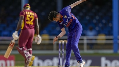 India's Yuzvendra Chahal celebrates dismissing West Indies' Rovman Powell during the first ODI (AP) India's Yuzvendra Chahal celebrates dismissing West Indies' Rovman Powell during the first ODI (AP)