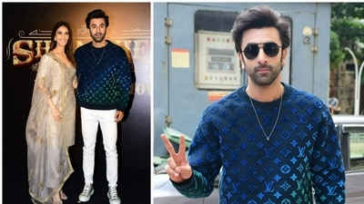 Ranbir Kapoor and Vaani Kapoor visited PVR Juhu as their film Shamshera released in theatres on Friday. Directed by Karan Malhotra, Shamshera stars Ranbir in a dual role and Vaani in the role of a dancer named Sona. It is Ranbir's first film release in four years. (Varinder Chawla) Ranbir Kapoor and Vaani Kapoor visited PVR Juhu as their film Shamshera released in theatres on Friday. Directed by Karan Malhotra, Shamshera stars Ranbir in a dual role and Vaani in the role of a dancer named Sona. It is Ranbir's first film release in four years. (Varinder Chawla)