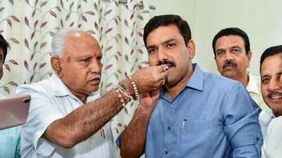 Former Karnataka chief minister, BS Yediyurappa, on Friday announced that his second son, BY Vijayendra, will contest from his bastion of Shikaripura in Shivamogga district in 2023 assembly polls. (HT FILE PHOTO.) Former Karnataka chief minister, BS Yediyurappa, on Friday announced that his second son, BY Vijayendra, will contest from his bastion of Shikaripura in Shivamogga district in 2023 assembly polls. (HT FILE PHOTO.)