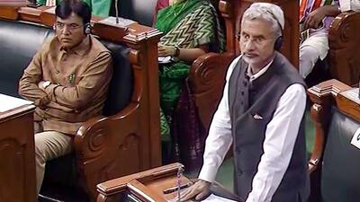 Union external affairs minister S Jaishankar in the Lok Sabha on Friday. (PTI Photo) Union external affairs minister S Jaishankar in the Lok Sabha on Friday. (PTI Photo)